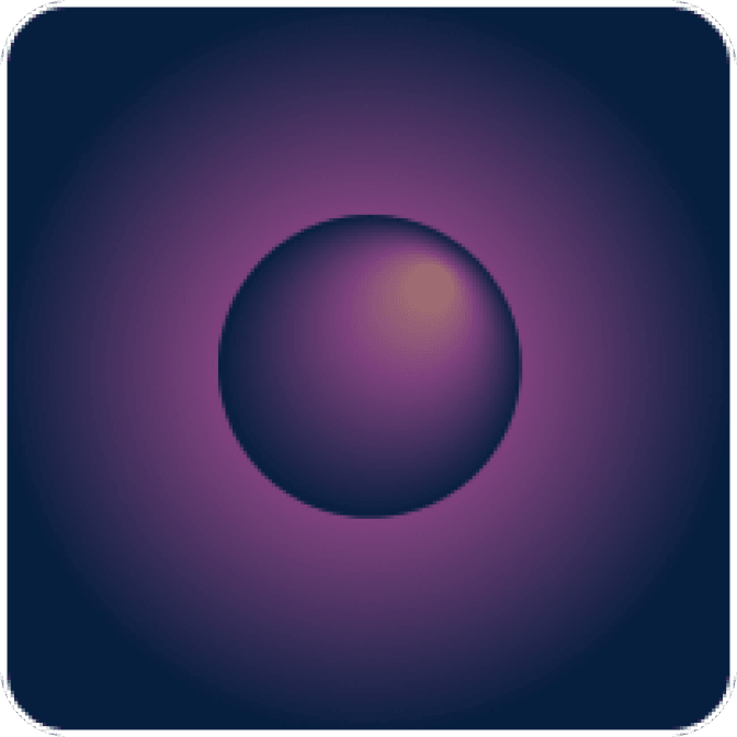 The ball: a purple sphere on a dark blue tile