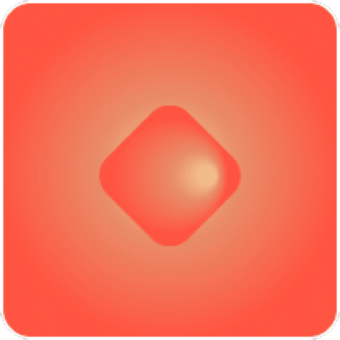 A point: an orange diamond on a red tile
