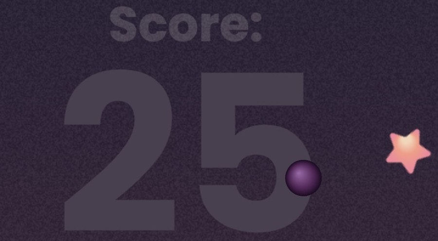 The score reading 25, with a ball and a pink star point on the table