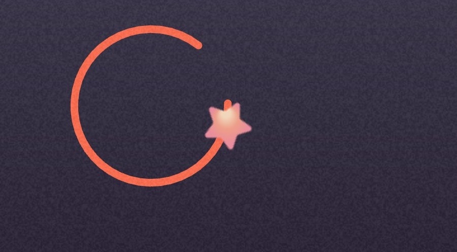 A pink star target on the table
